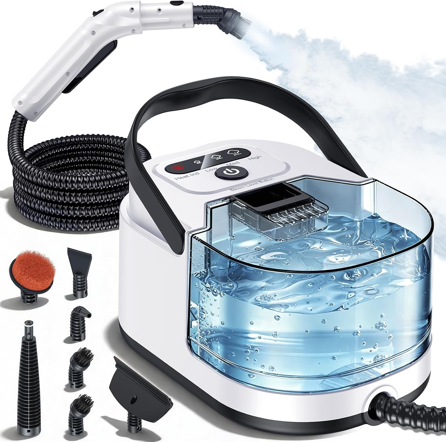 Steam Cleaner, 15s Fast Heat-Up Handheld Steam Cleaner for Home & Car Portable Steamer for Cleaning with 3 Steam Levels, 1500ml Tank, 248°F Deep Cleaning, Steam Cleaner for Car Accessories Covers